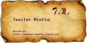 Teszler Mietta névjegykártya